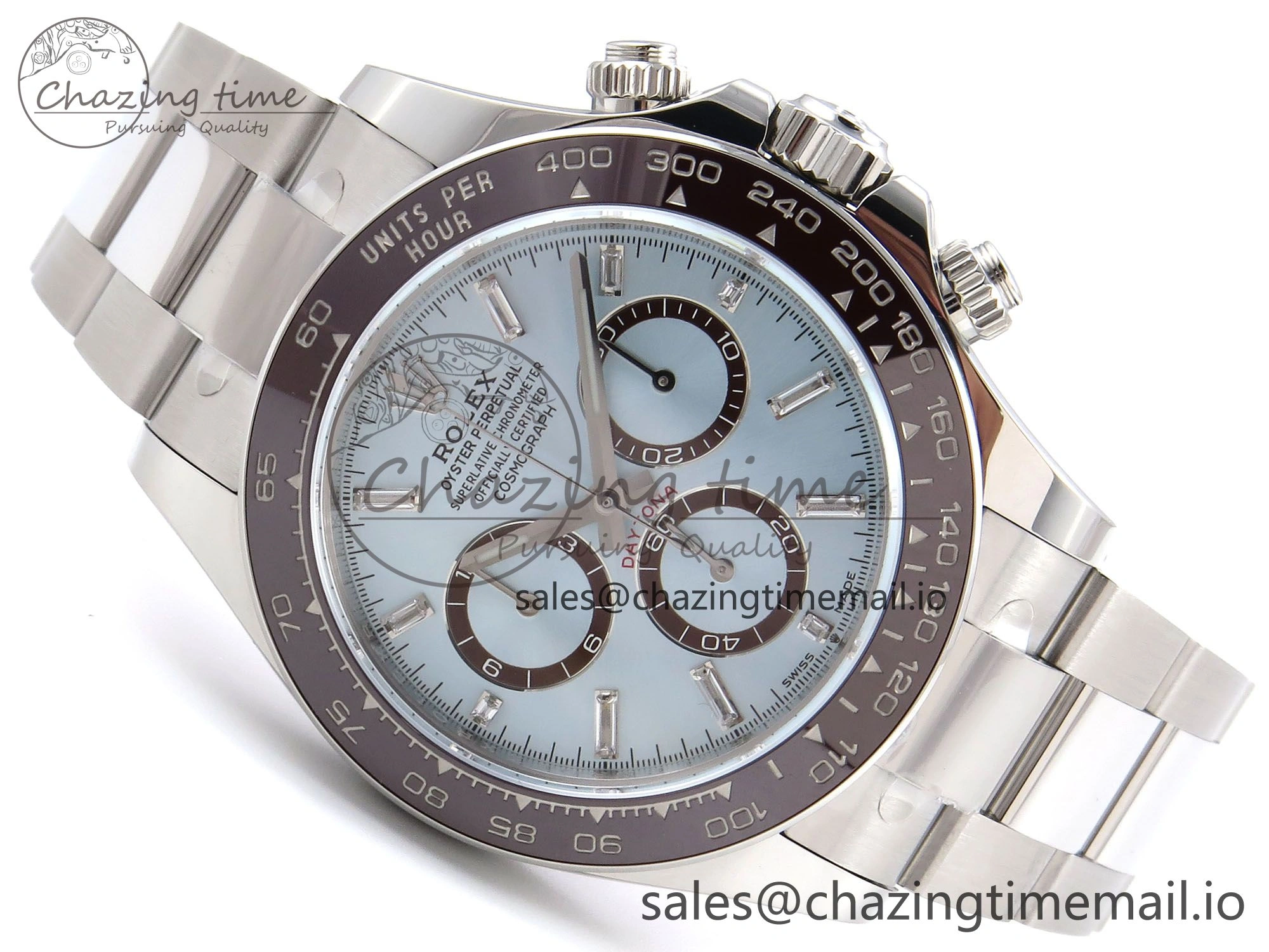 Daytona 116506 AR+SF 1:1 Best Edition Ice Blue Brown Dial Crystal Markers on SS Bracelet SH4131