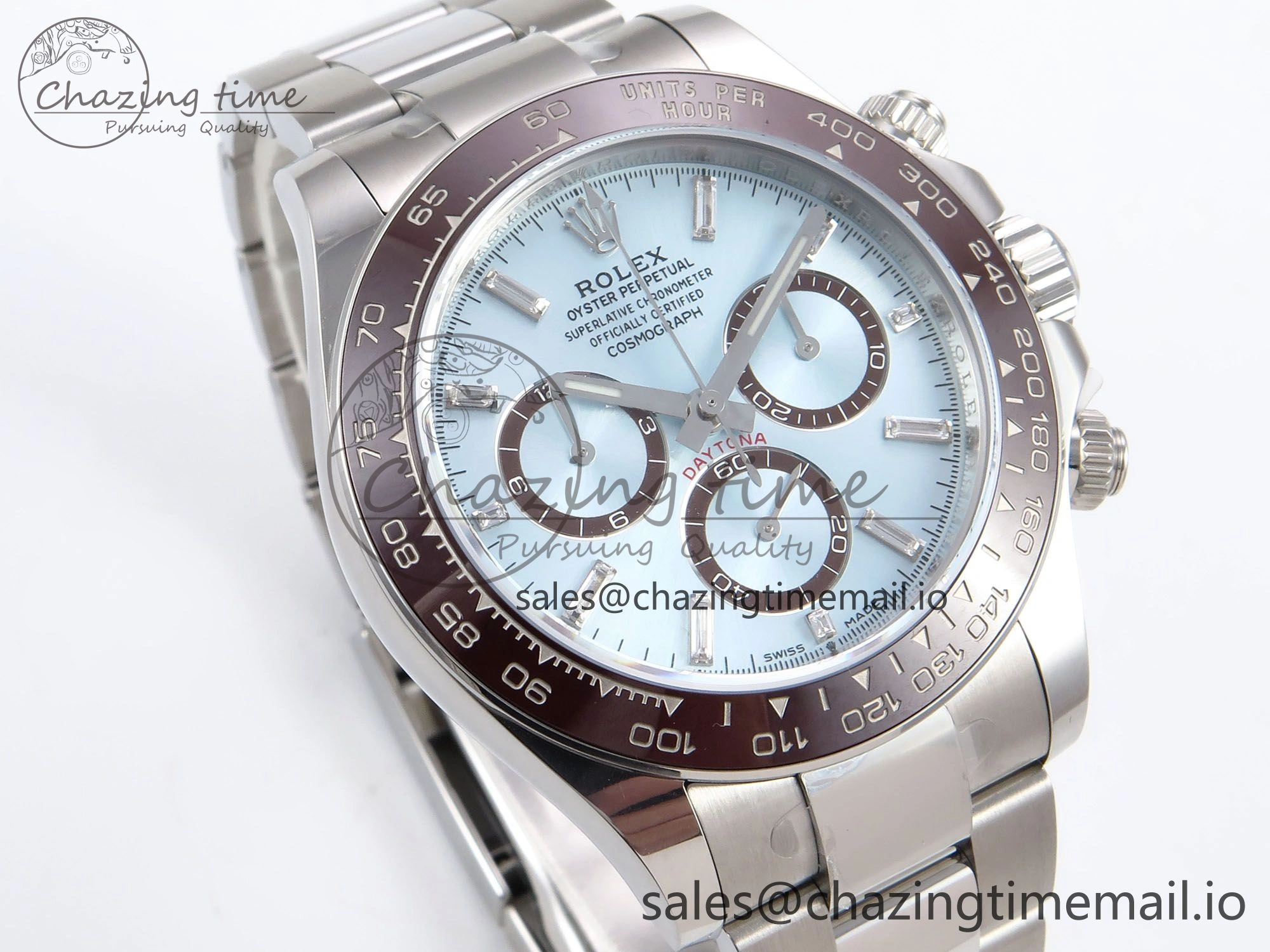 Daytona 116506 AR+SF 1:1 Best Edition Ice Blue Brown Dial Crystal Markers on SS Bracelet SH4131