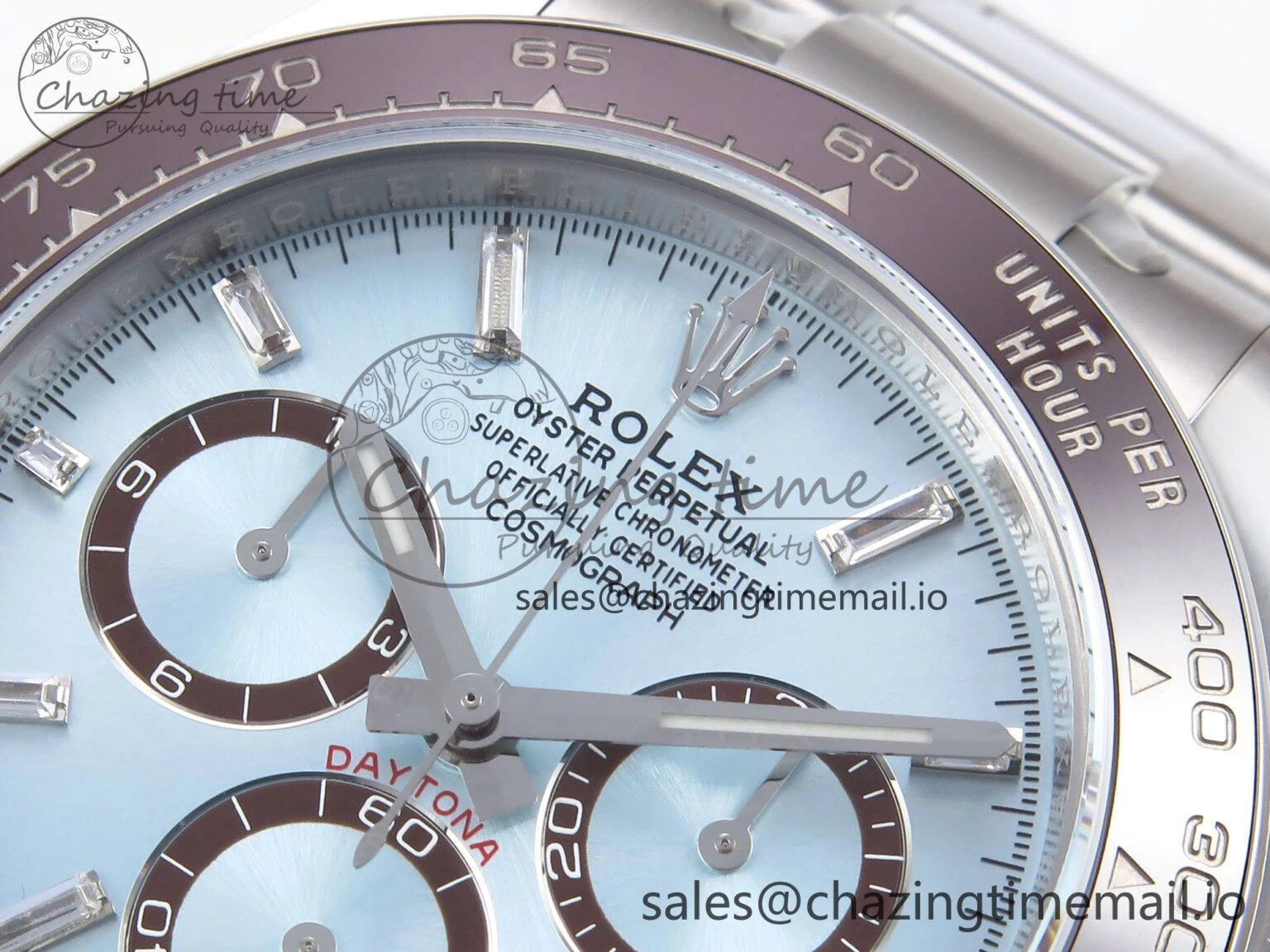 Daytona 116506 AR+SF 1:1 Best Edition Ice Blue Brown Dial Crystal Markers on SS Bracelet SH4131