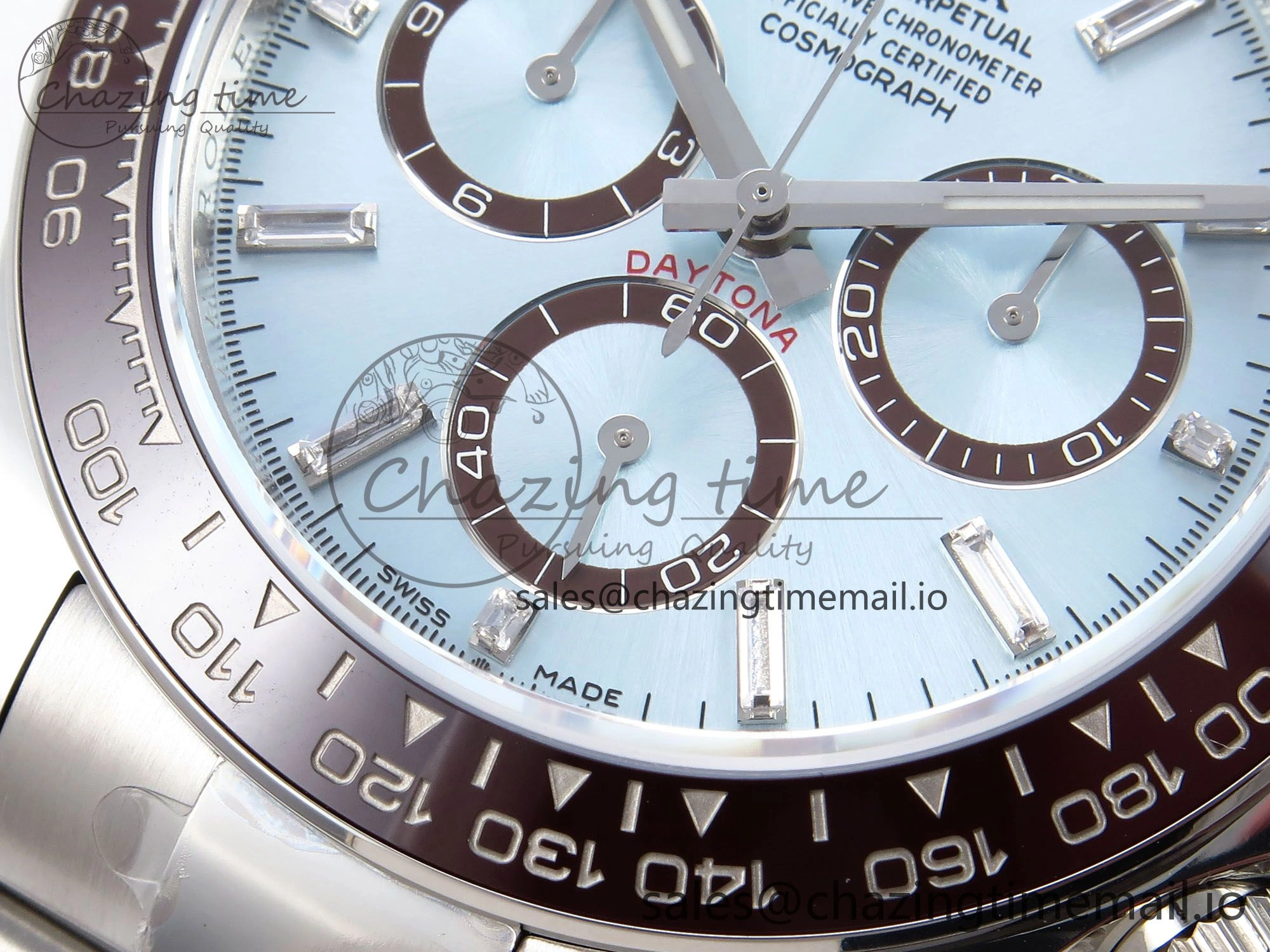 Daytona 116506 AR+SF 1:1 Best Edition Ice Blue Brown Dial Crystal Markers on SS Bracelet SH4131