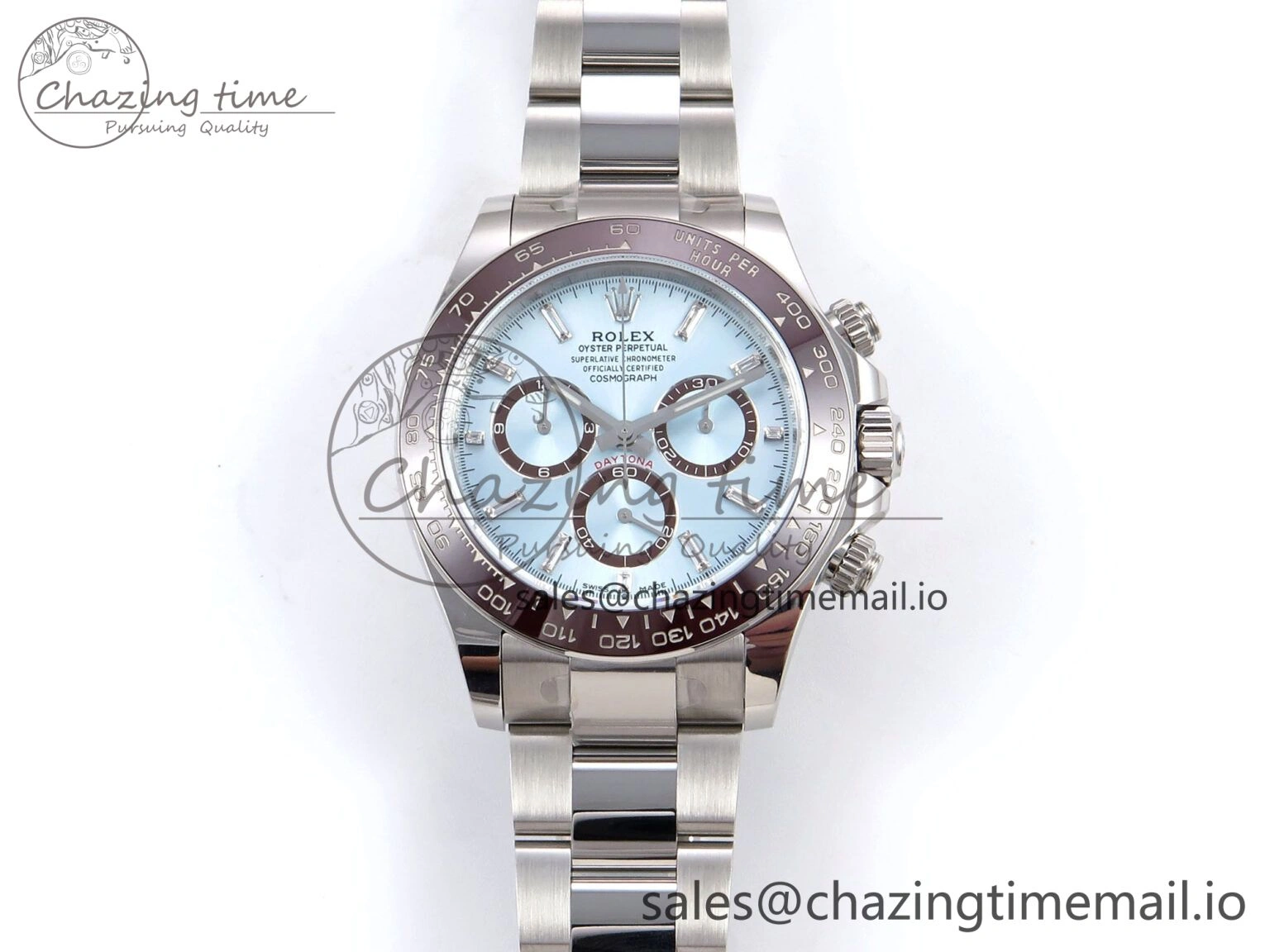 Daytona 116506 AR+SF 1:1 Best Edition Ice Blue Brown Dial Crystal Markers on SS Bracelet SH4131