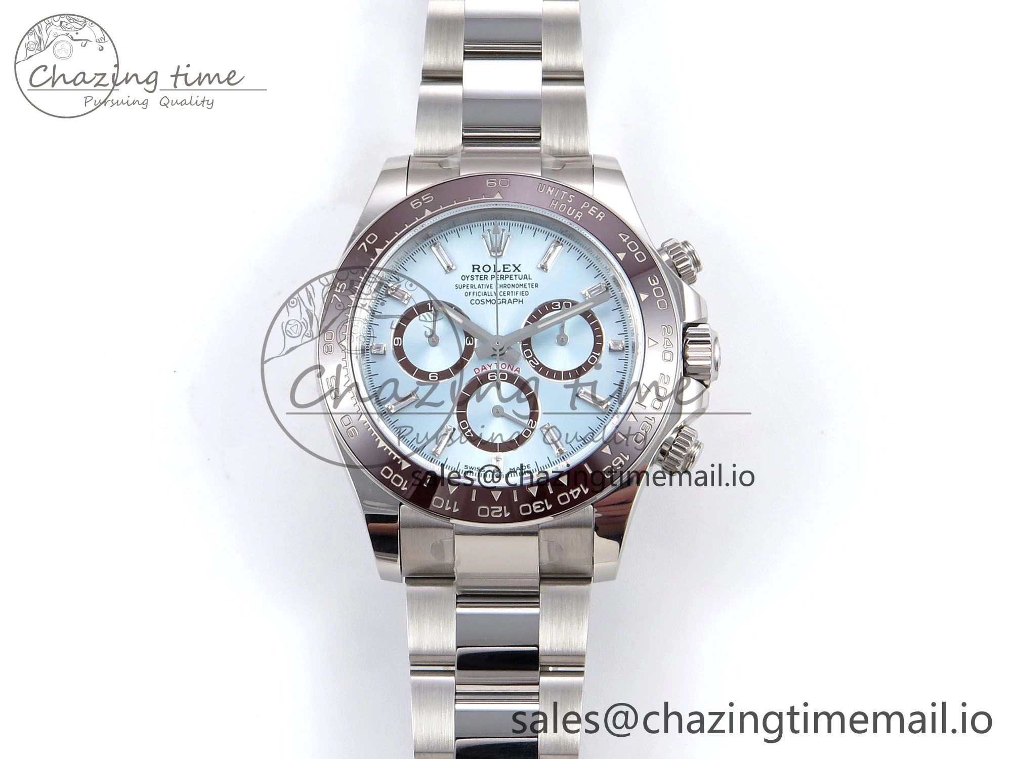 Daytona 116506 AR+SF 1:1 Best Edition Ice Blue Brown Dial Crystal Markers on SS Bracelet SH4131
