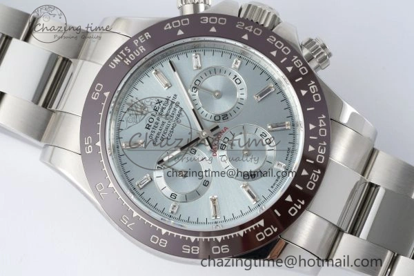 Daytona 116506 Brown Ceramic BTF 1:1 Best Edition Ice Blue Dial Crystal Marker on SS Bracelet SA4130 V2