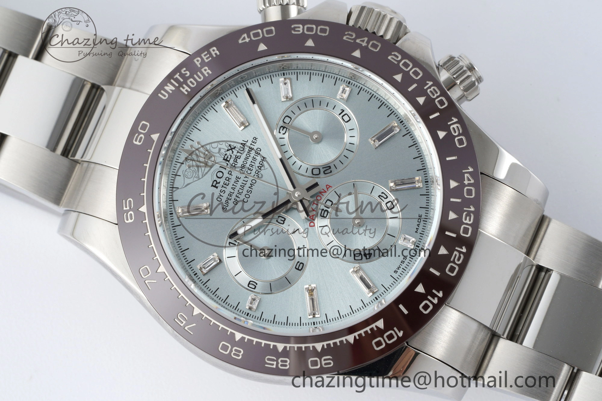 Daytona 116506 Brown Ceramic BTF 1:1 Best Edition Ice Blue Dial Crystal Marker on SS Bracelet SA4130 V2