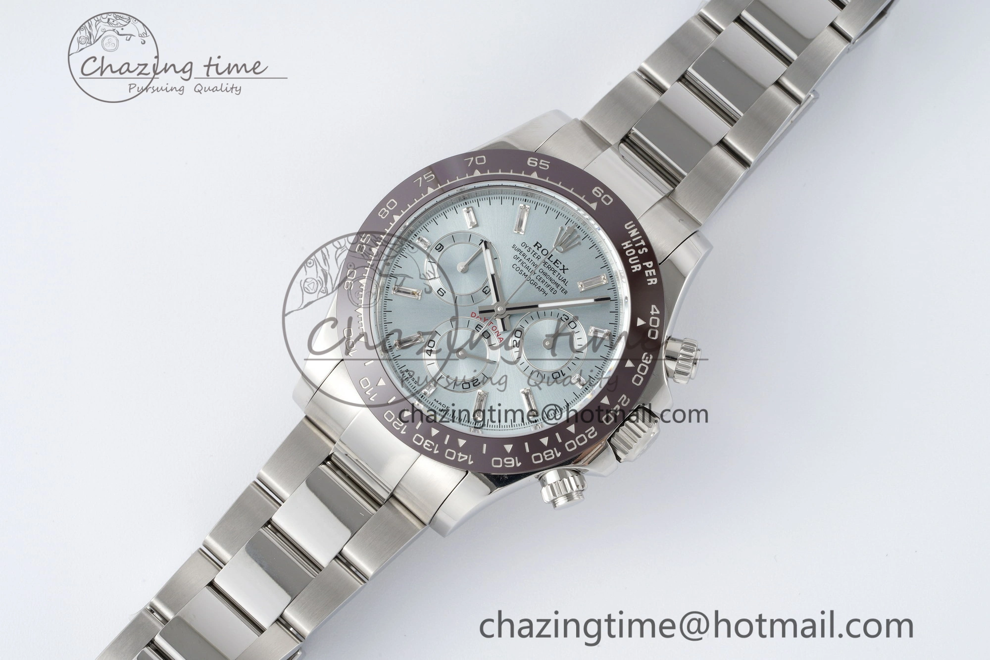 Daytona 116506 Brown Ceramic BTF 1:1 Best Edition Ice Blue Dial Crystal Marker on SS Bracelet SA4130 V2