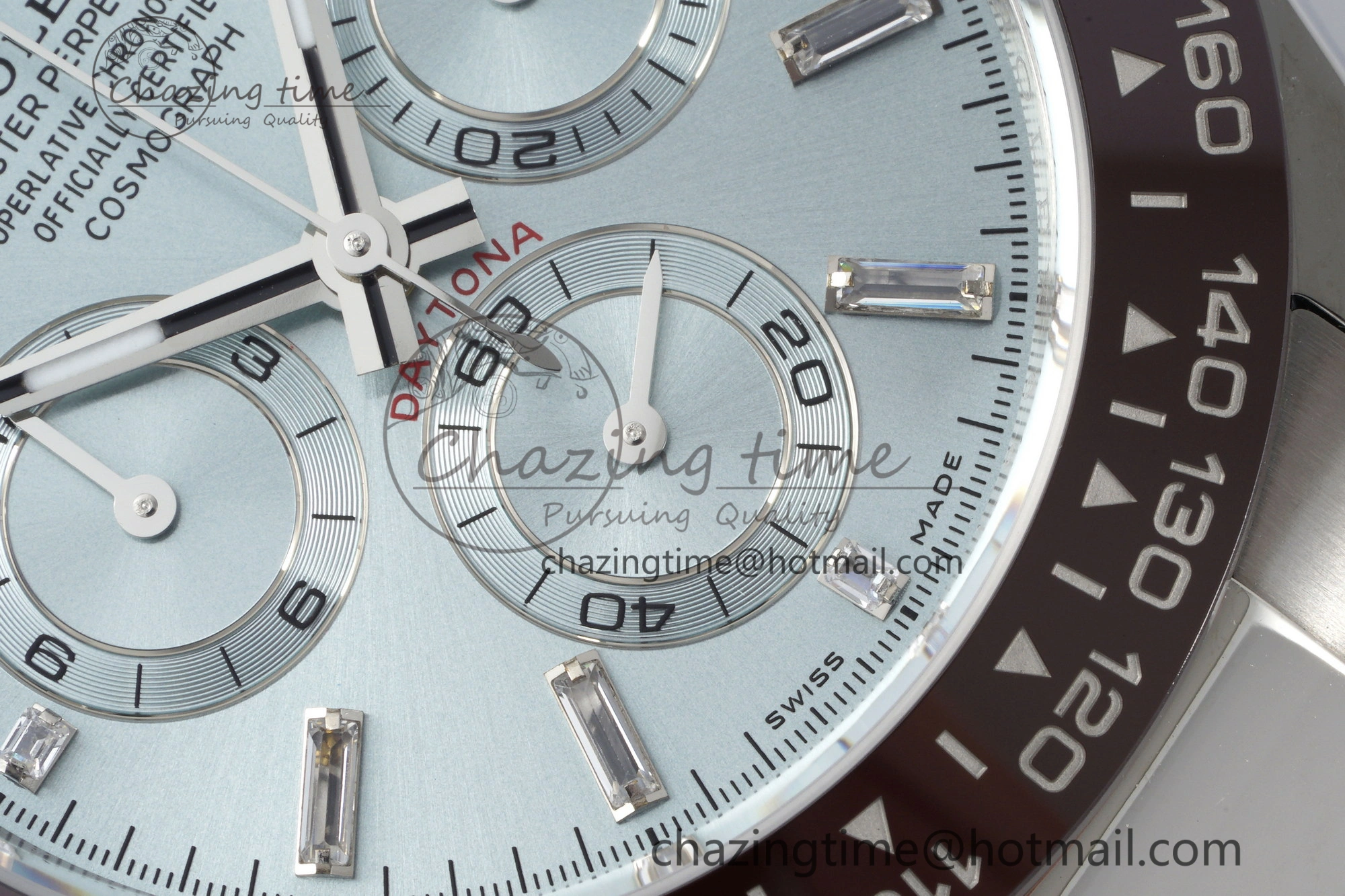 Daytona 116506 Brown Ceramic BTF 1:1 Best Edition Ice Blue Dial Crystal Marker on SS Bracelet SA4130 V2