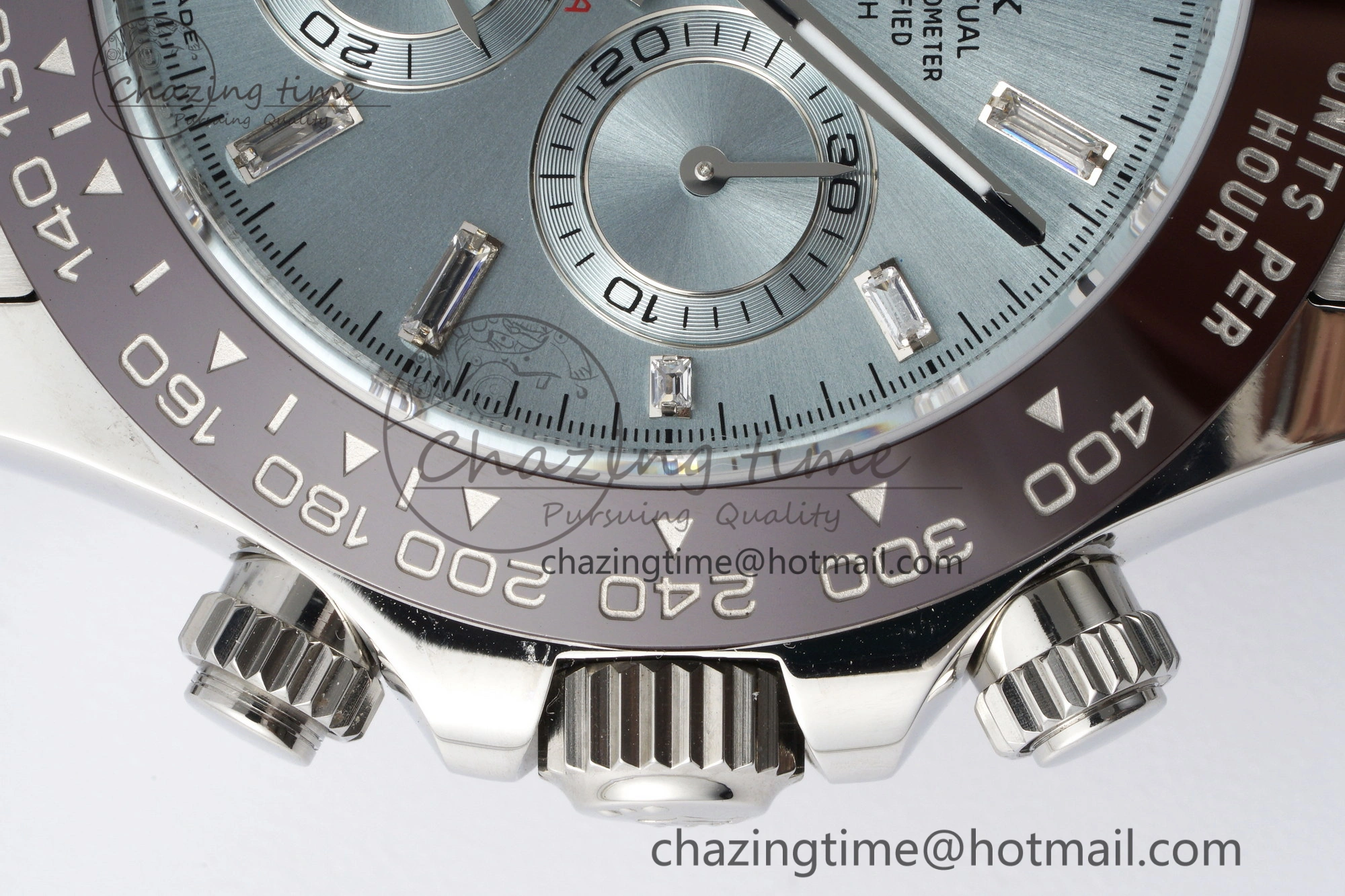 Daytona 116506 Brown Ceramic BTF 1:1 Best Edition Ice Blue Dial Crystal Marker on SS Bracelet SA4130 V2