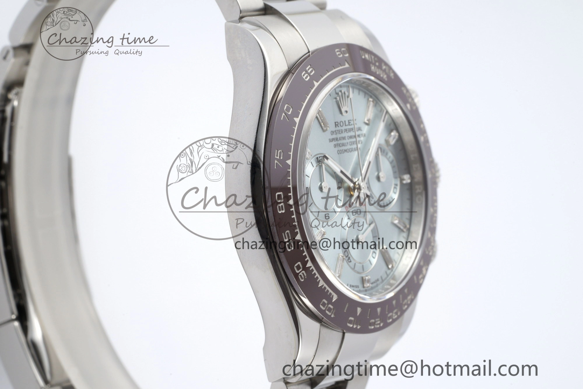 Daytona 116506 Brown Ceramic BTF 1:1 Best Edition Ice Blue Dial Crystal Marker on SS Bracelet SA4130 V2