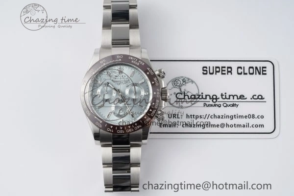 Daytona 116506 Brown Ceramic BTF 1:1 Best Edition Ice Blue Dial Crystal Marker on SS Bracelet SA4130 V2
