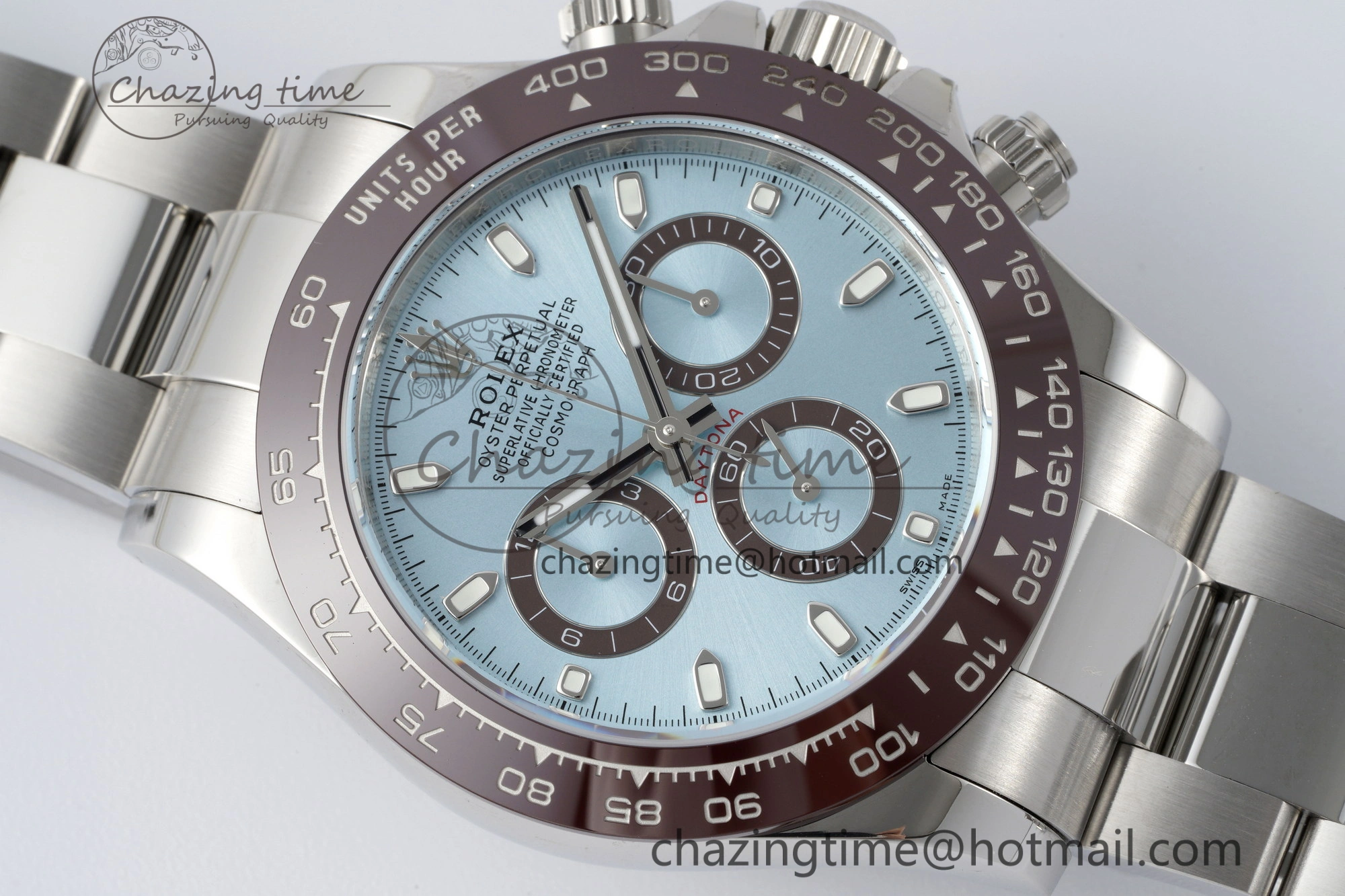 Daytona 116506 Brown Ceramic BTF 1:1 Best Edition Ice Blue Dial on SS Bracelet SA4130 V2