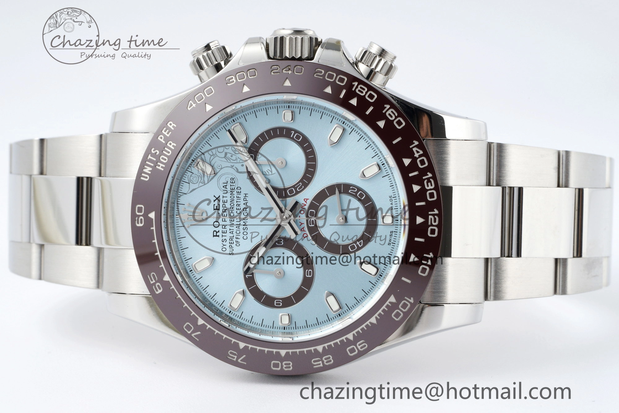 Daytona 116506 Brown Ceramic BTF 1:1 Best Edition Ice Blue Dial on SS Bracelet SA4130 V2
