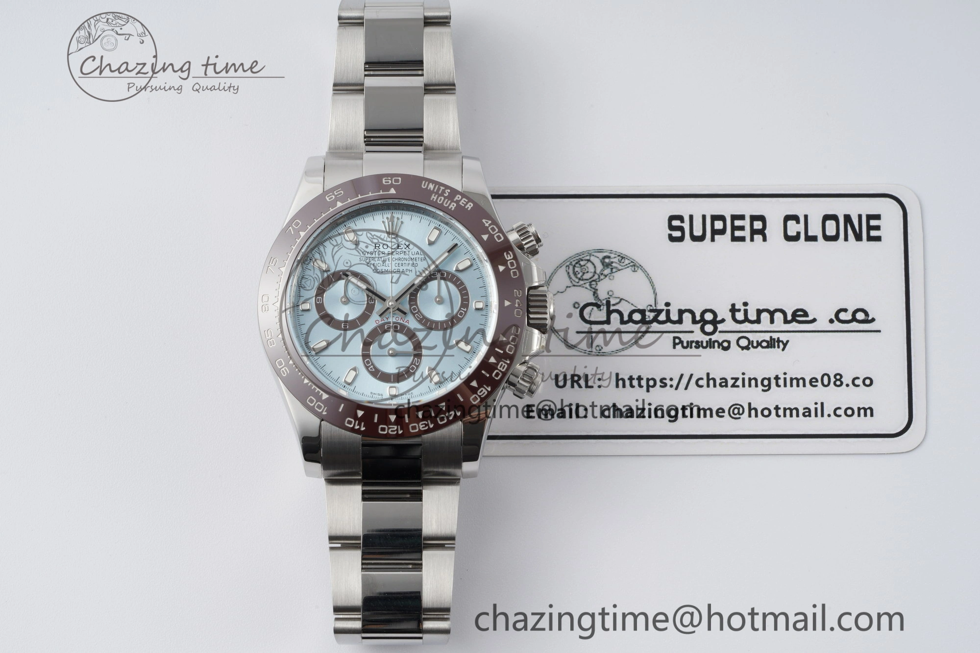Daytona 116506 Brown Ceramic BTF 1:1 Best Edition Ice Blue Dial on SS Bracelet SA4130 V2
