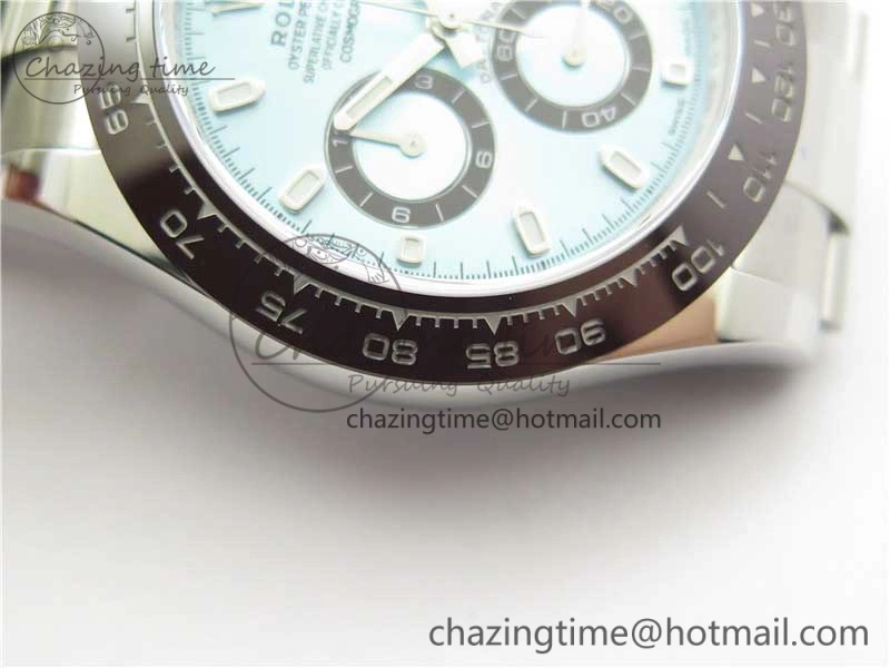 Daytona 116506 Brown Ceramic Bezel Noob 1:1 Best Edition 904L SS Case and Bracelet Ice Blue Dial SA4130 V2