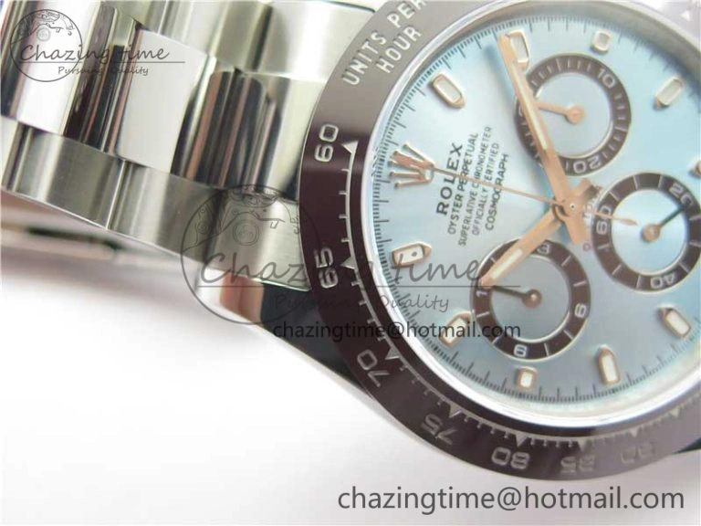 Daytona 116506 Brown Ceramic Bezel Noob 1:1 Best Edition 904L SS Case and Bracelet Ice Blue Dial SA4130 V2