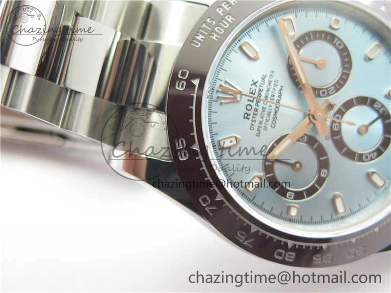 Daytona 116506 Brown Ceramic Bezel Noob 1:1 Best Edition 904L SS Case and Bracelet Ice Blue Dial SA4130 V2