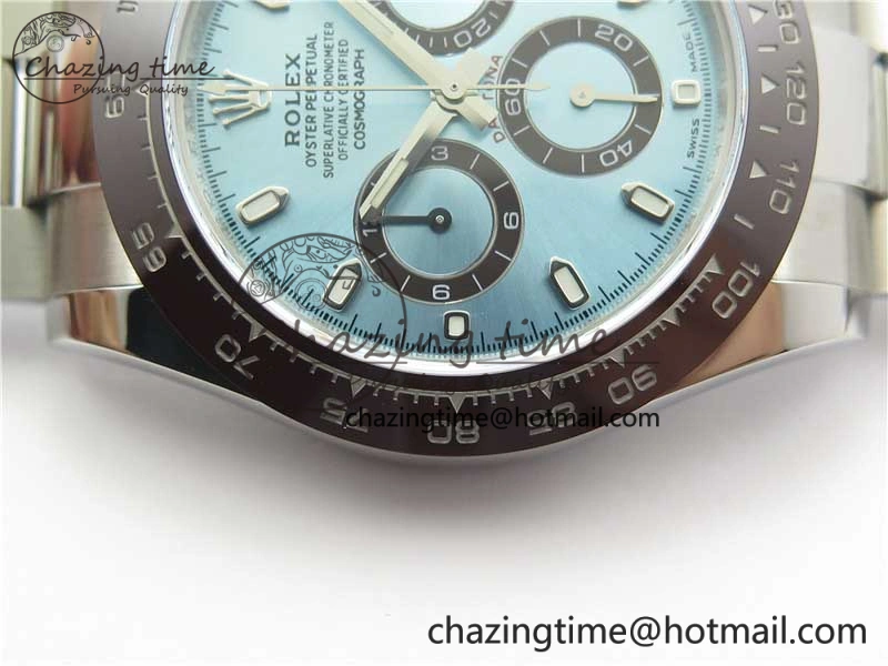 Daytona 116506 Brown Ceramic Bezel Noob 1:1 Best Edition 904L SS Case and Bracelet Ice Blue Dial SA4130 V2