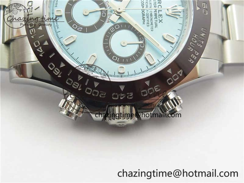 Daytona 116506 Brown Ceramic Bezel Noob 1:1 Best Edition 904L SS Case and Bracelet Ice Blue Dial SA4130 V2