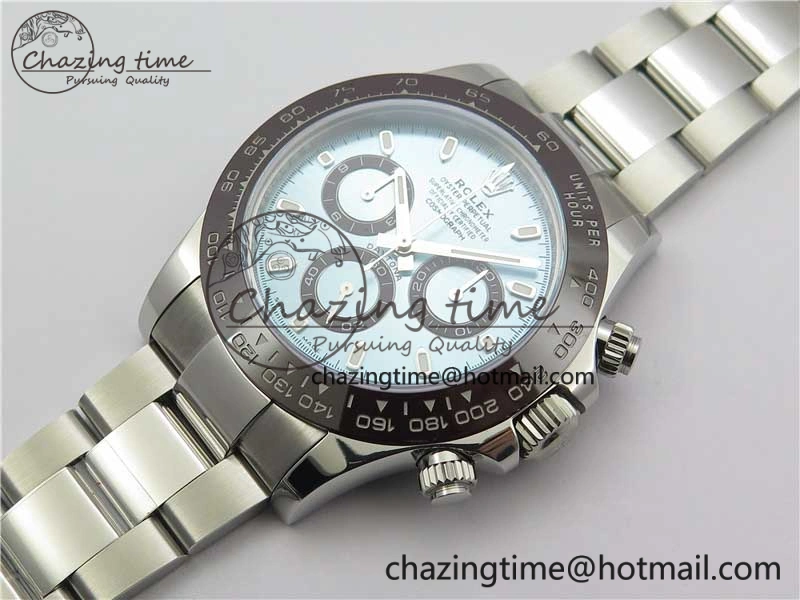 Daytona 116506 Brown Ceramic Bezel Noob 1:1 Best Edition 904L SS Case and Bracelet Ice Blue Dial SA4130 V2