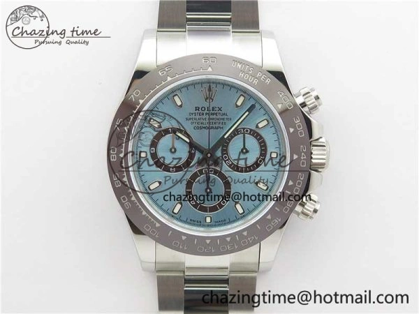 Daytona 116506 Brown Ceramic Bezel Noob 1:1 Best Edition 904L SS Case and Bracelet Ice Blue Dial SA4130 V2