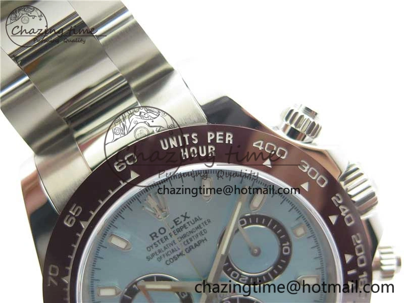 Daytona 116506 Brown Ceramic Bezel Noob 1:1 Best Edition 904L SS Case and Bracelet Ice Blue Dial SA4130 V2