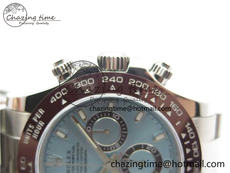 Daytona 116506 Brown Ceramic Bezel Noob 1:1 Best Edition 904L SS Case and Bracelet Ice Blue Dial SA4130 V2