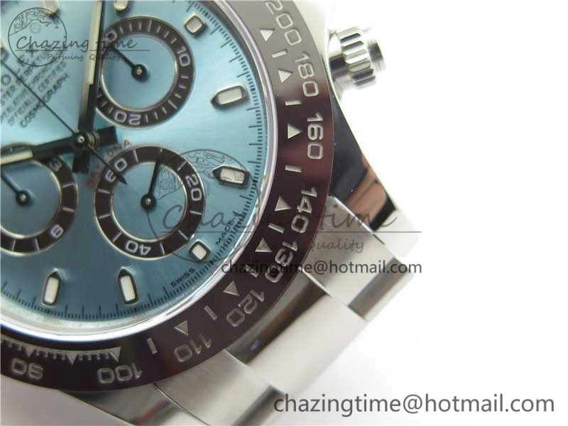 Daytona 116506 Brown Ceramic Bezel Noob 1:1 Best Edition 904L SS Case and Bracelet Ice Blue Dial SA4130 V2