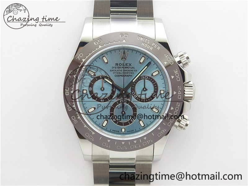 Daytona 116506 Brown Ceramic Bezel Noob 1:1 Best Edition 904L SS Case and Bracelet Ice Blue Dial SA4130 V2