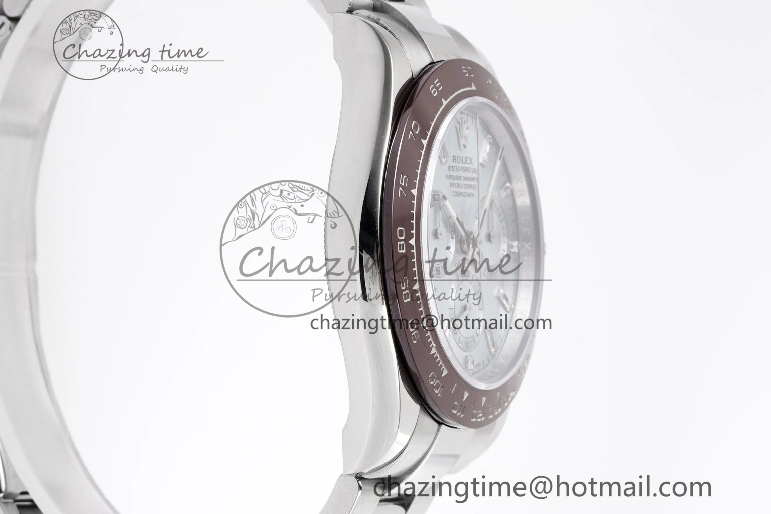 Daytona 116506 Brown Ceramic KING 1:1 Best Edition Ice Blue Dial Crystal Marker on SS Bracelet SH4130