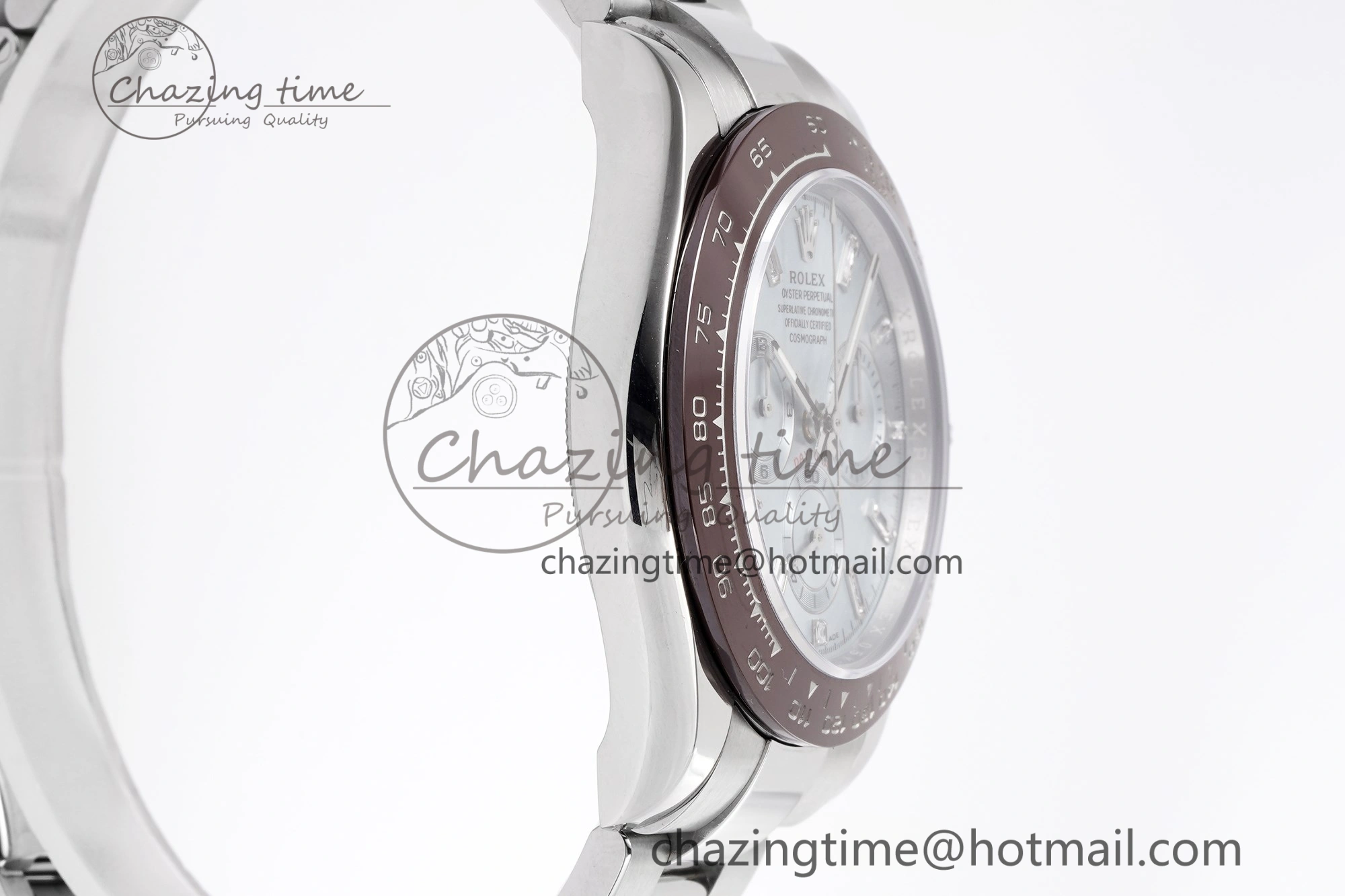 Daytona 116506 Brown Ceramic KING 1:1 Best Edition Ice Blue Dial Crystal Marker on SS Bracelet SH4130