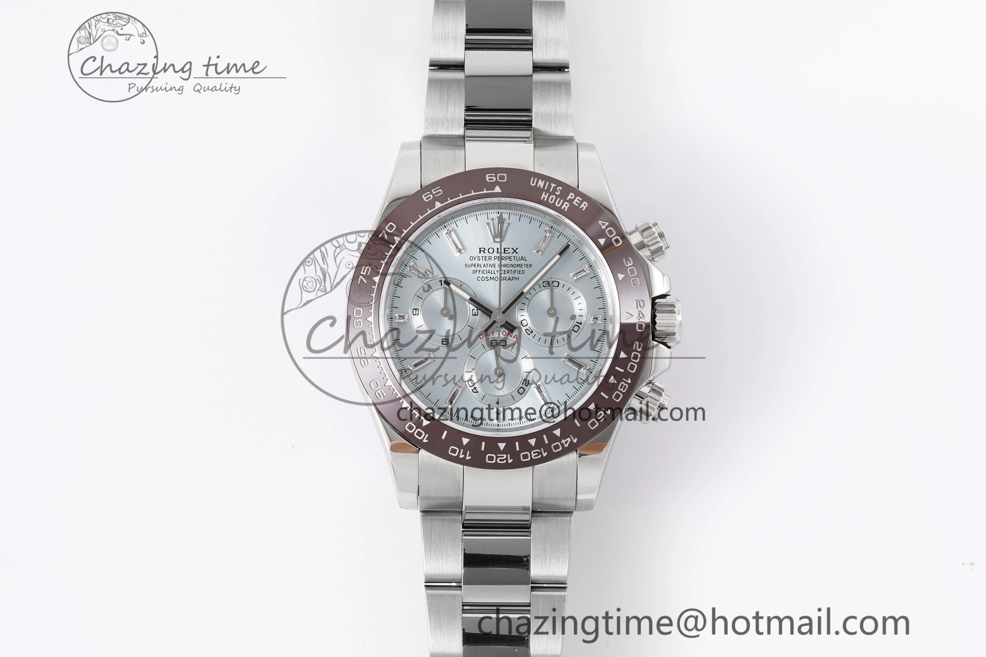 Daytona 116506 Brown Ceramic KING 1:1 Best Edition Ice Blue Dial Crystal Marker on SS Bracelet SH4130