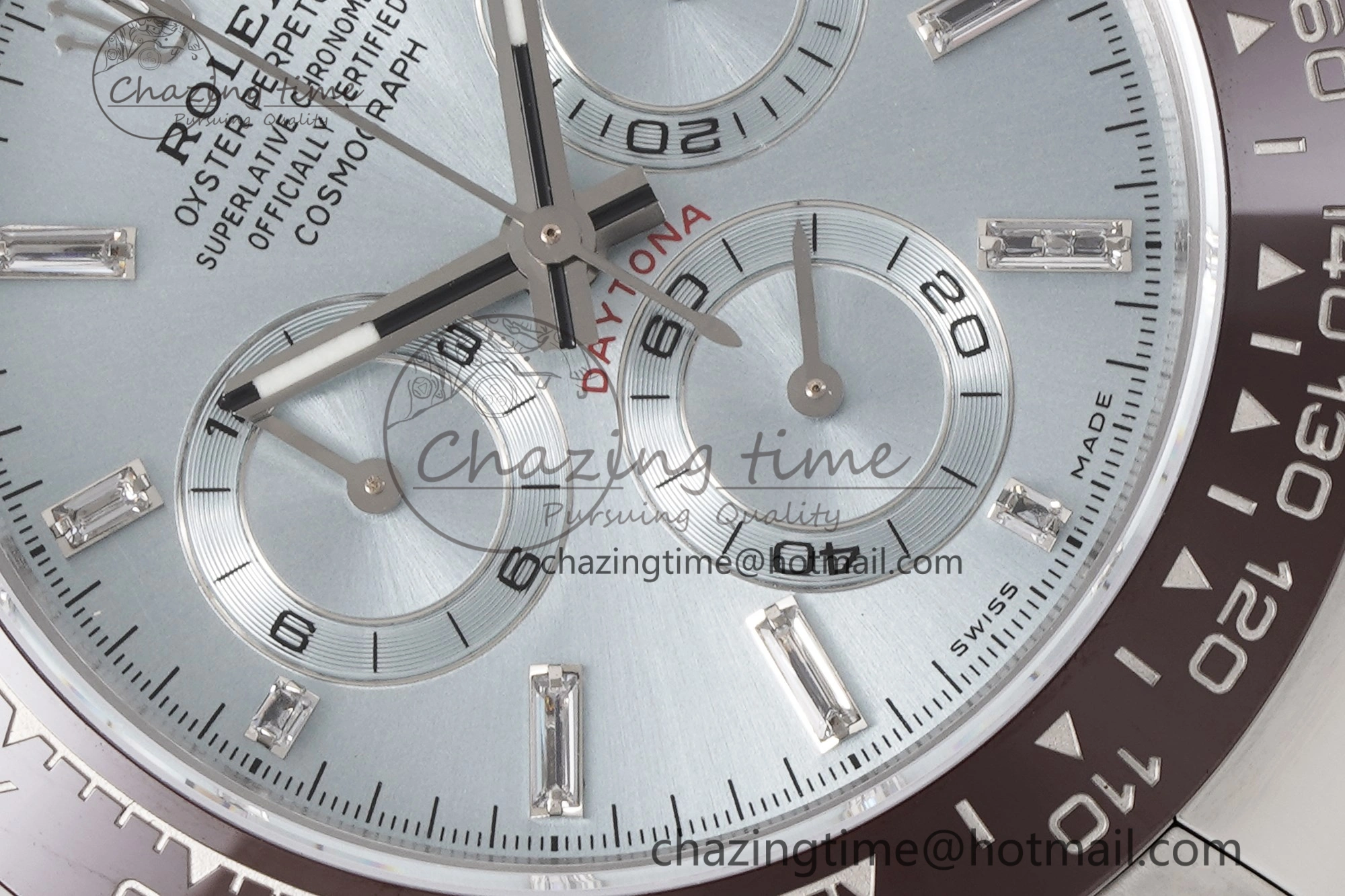 Daytona 116506 Brown Ceramic KING 1:1 Best Edition Ice Blue Dial Crystal Marker on SS Bracelet SH4130