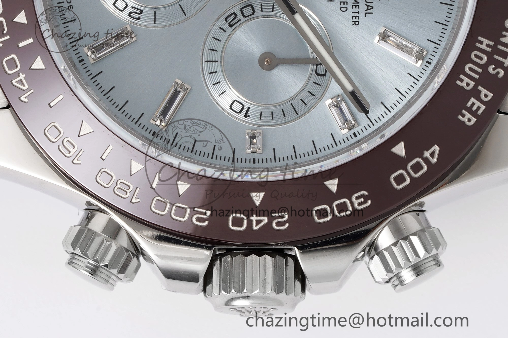 Daytona 116506 Brown Ceramic KING 1:1 Best Edition Ice Blue Dial Crystal Marker on SS Bracelet SH4130