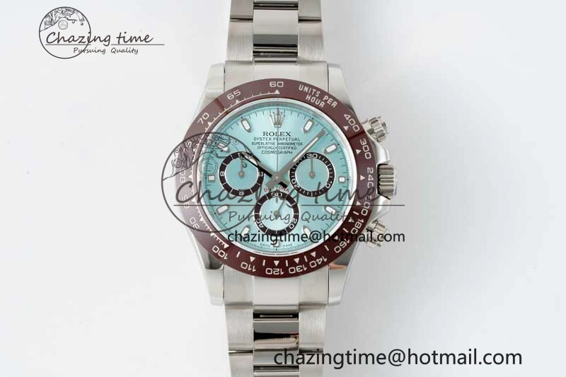 Daytona 116506 Brown Ceramic QF 1:1 Best Edition Ice Blue Dial on SS Bracelet SA4130