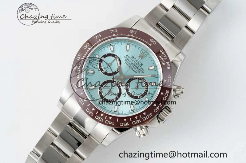 Daytona 116506 Brown Ceramic QF 1:1 Best Edition Ice Blue Dial on SS Bracelet SA4130