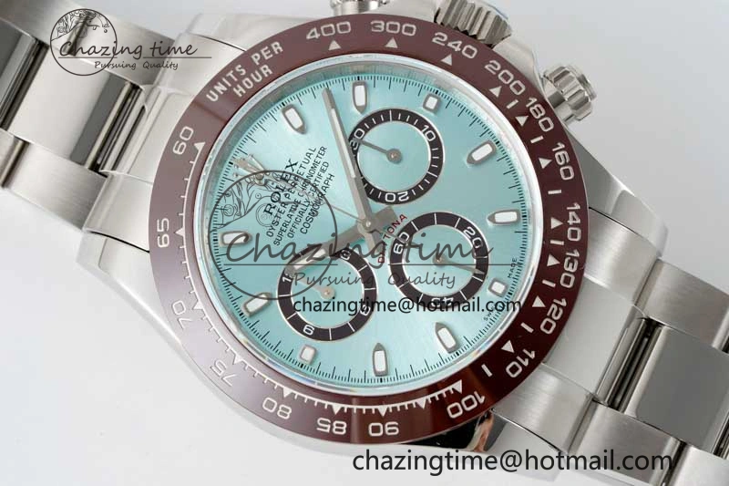 Daytona 116506 Brown Ceramic QF 1:1 Best Edition Ice Blue Dial on SS Bracelet SA4130