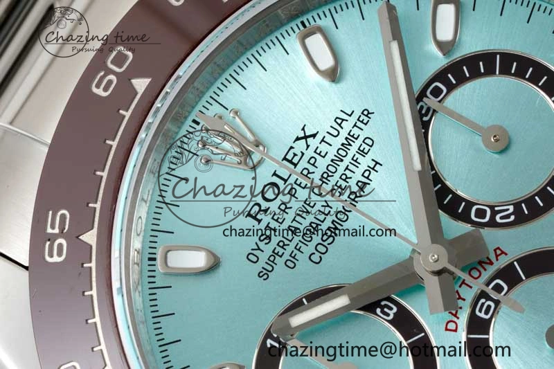 Daytona 116506 Brown Ceramic QF 1:1 Best Edition Ice Blue Dial on SS Bracelet SA4130
