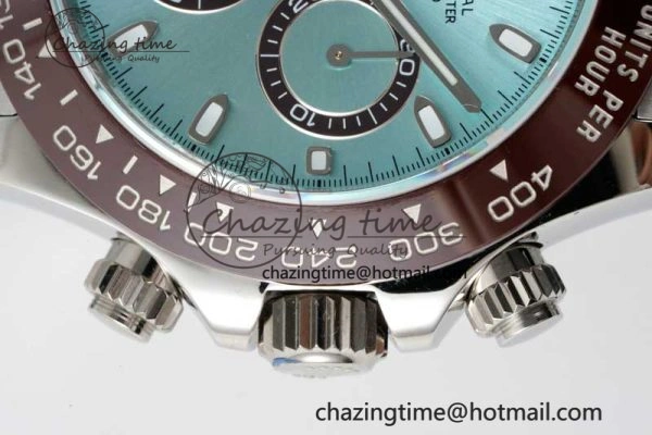 Daytona 116506 Brown Ceramic QF 1:1 Best Edition Ice Blue Dial on SS Bracelet SA4130