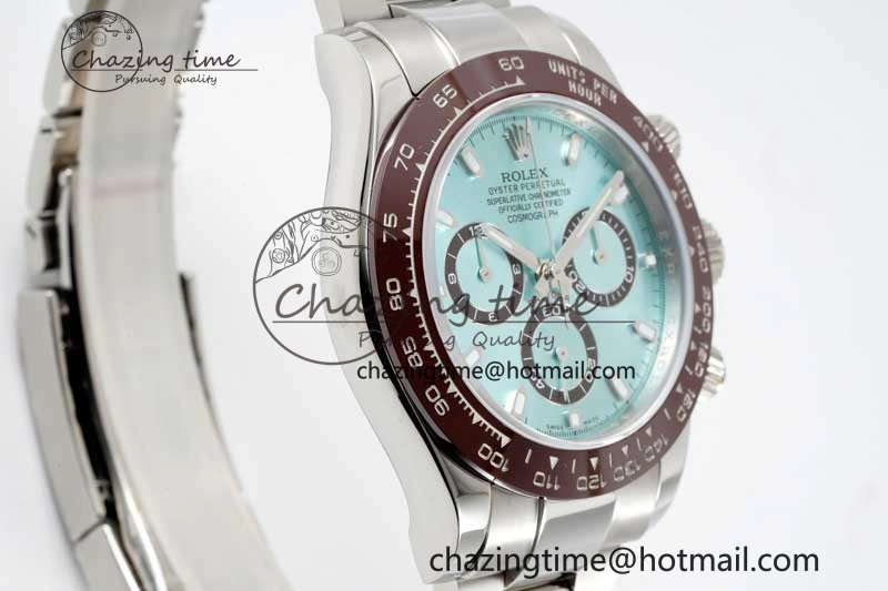 Daytona 116506 Brown Ceramic QF 1:1 Best Edition Ice Blue Dial on SS Bracelet SA4130