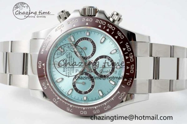 Daytona 116506 Brown Ceramic QF 1:1 Best Edition Ice Blue Dial on SS Bracelet SA4130