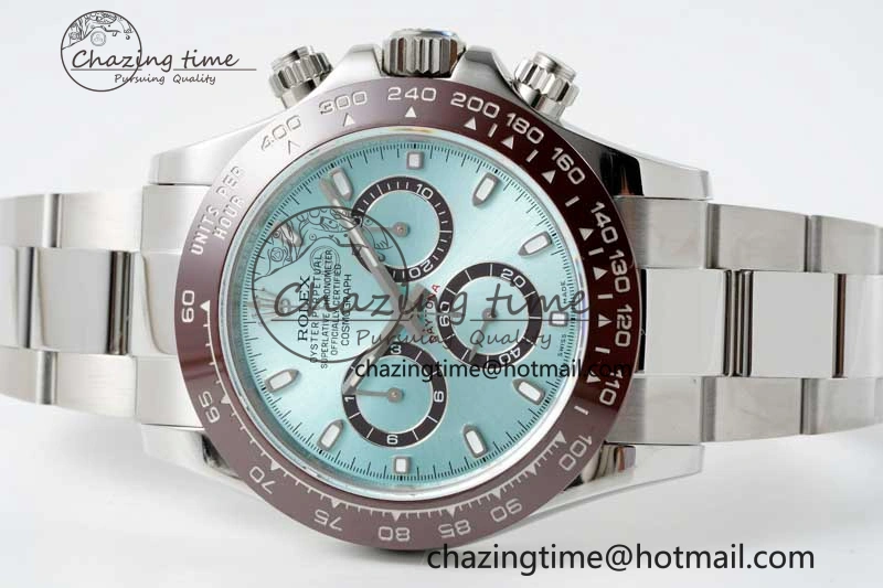 Daytona 116506 Brown Ceramic QF 1:1 Best Edition Ice Blue Dial on SS Bracelet SA4130