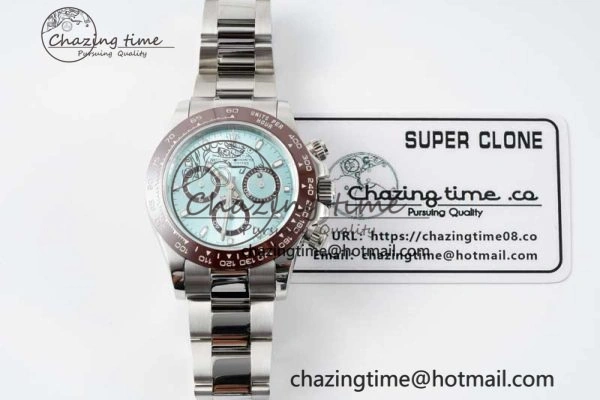 Daytona 116506 Brown Ceramic QF 1:1 Best Edition Ice Blue Dial on SS Bracelet SA4130