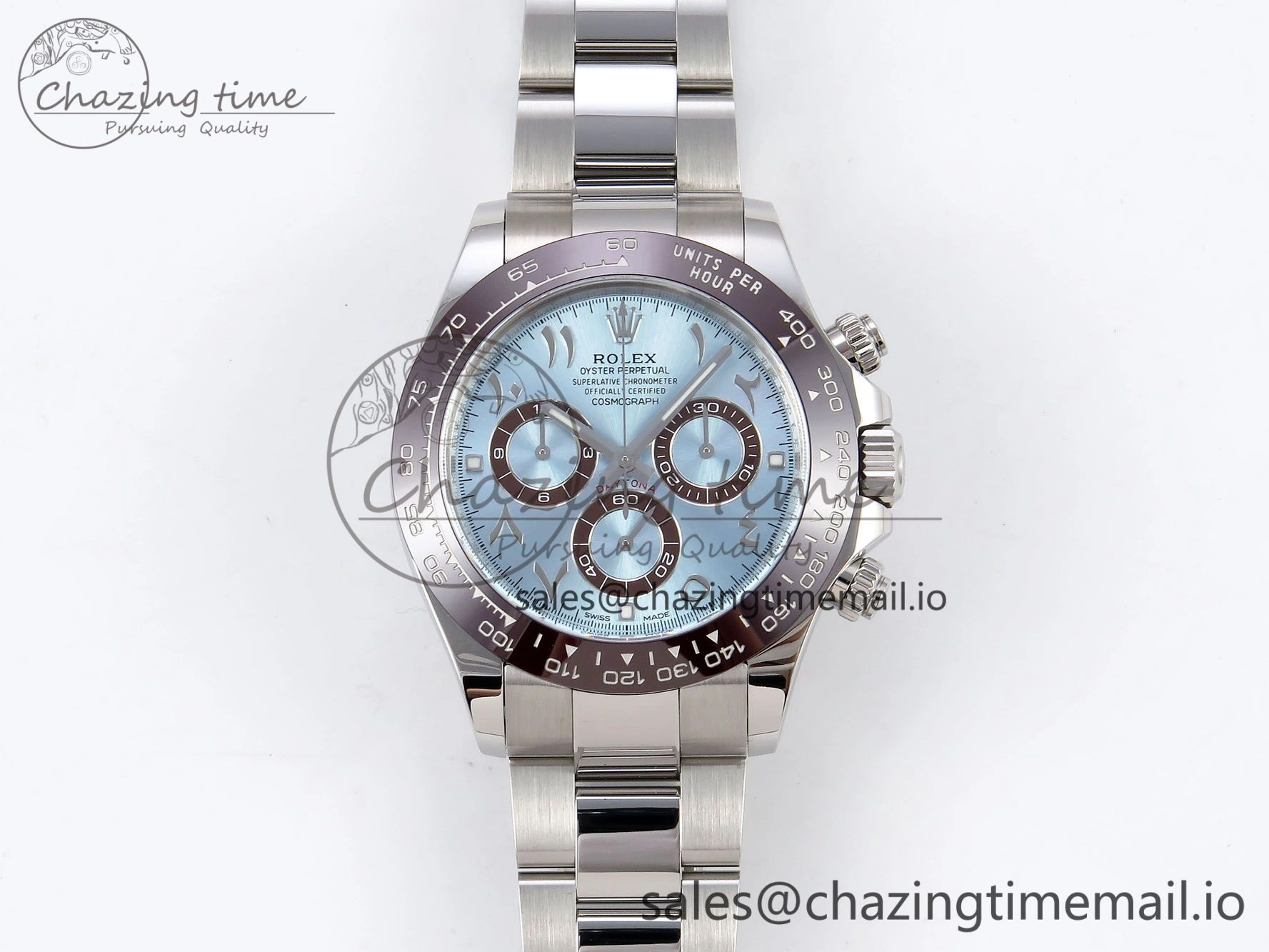 Daytona 116506 Clean 1:1 Best Edition Ice Blue Dial Arabic Markers on SS Bracelet SA4130 V2