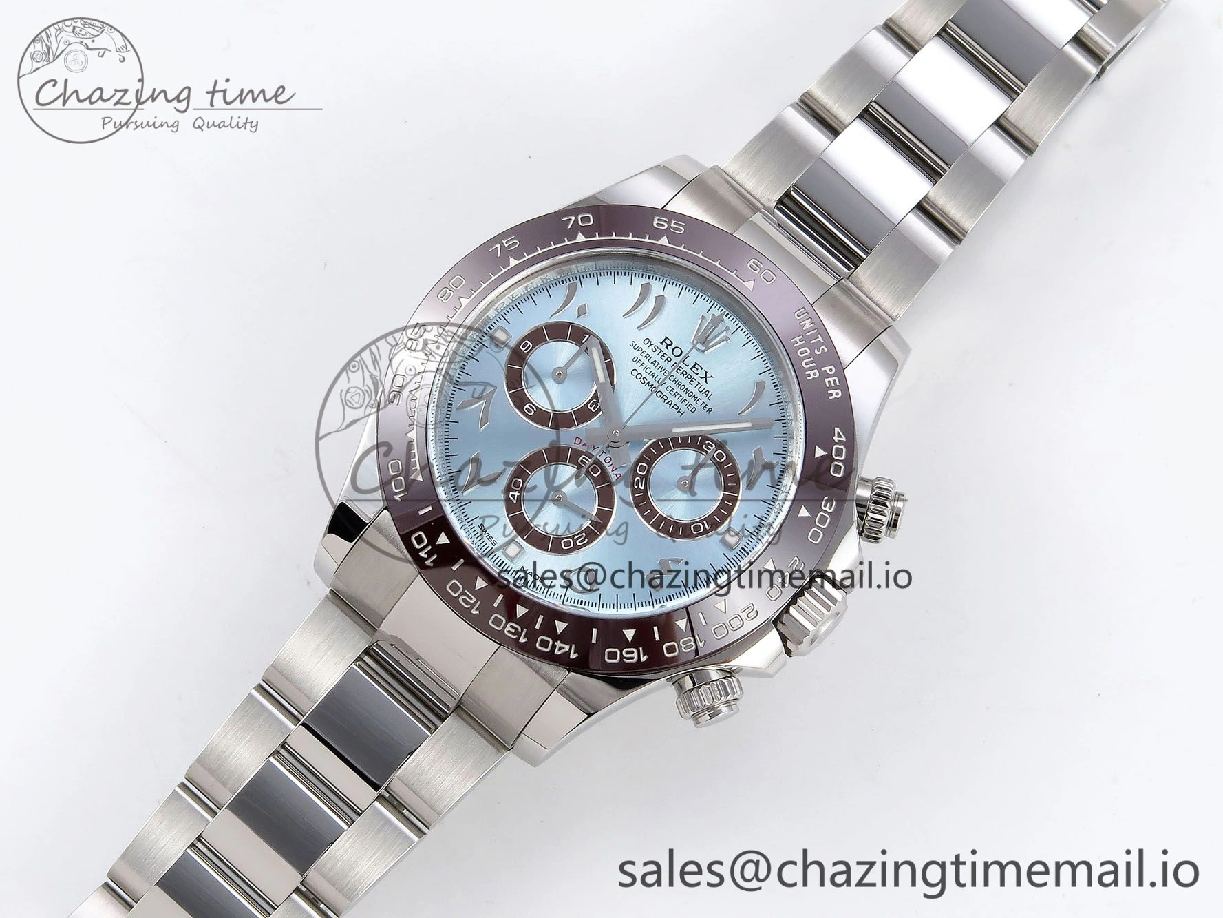 Daytona 116506 Clean 1:1 Best Edition Ice Blue Dial Arabic Markers on SS Bracelet SA4130 V2