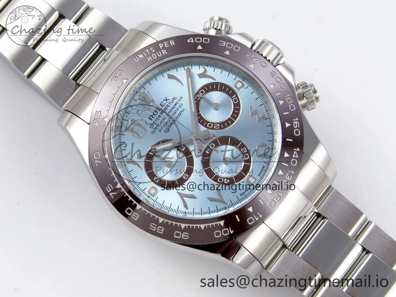 Daytona 116506 Clean 1:1 Best Edition Ice Blue Dial Arabic Markers on SS Bracelet SA4130 V2