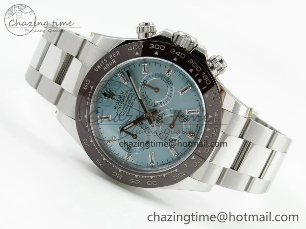 Daytona 116506 Clean 1:1 Best Edition Ice Blue Dial Crystal Markers on SS Bracelet SA4130 V2