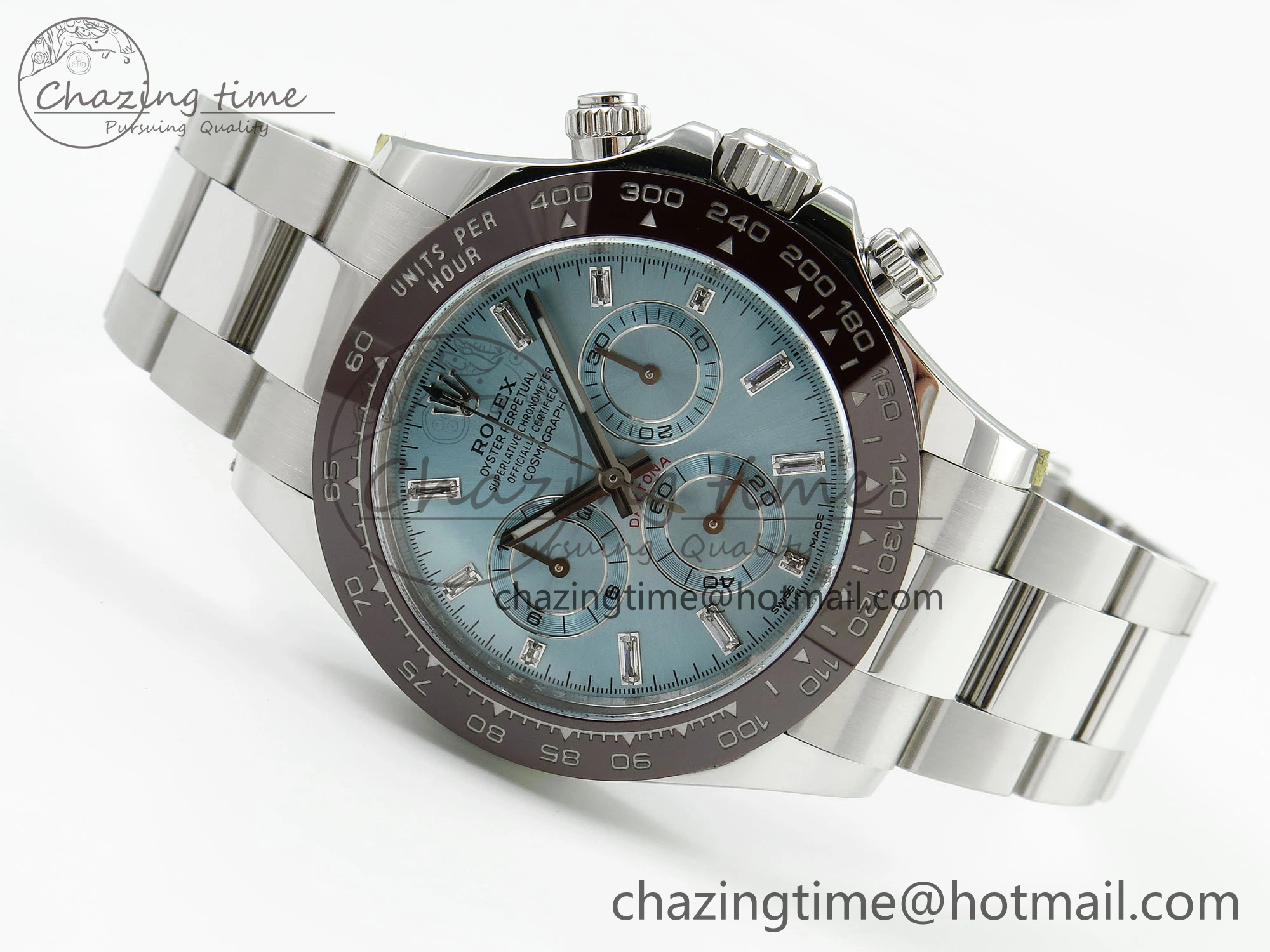 Daytona 116506 Clean 1:1 Best Edition Ice Blue Dial Crystal Markers on SS Bracelet SA4130 V2