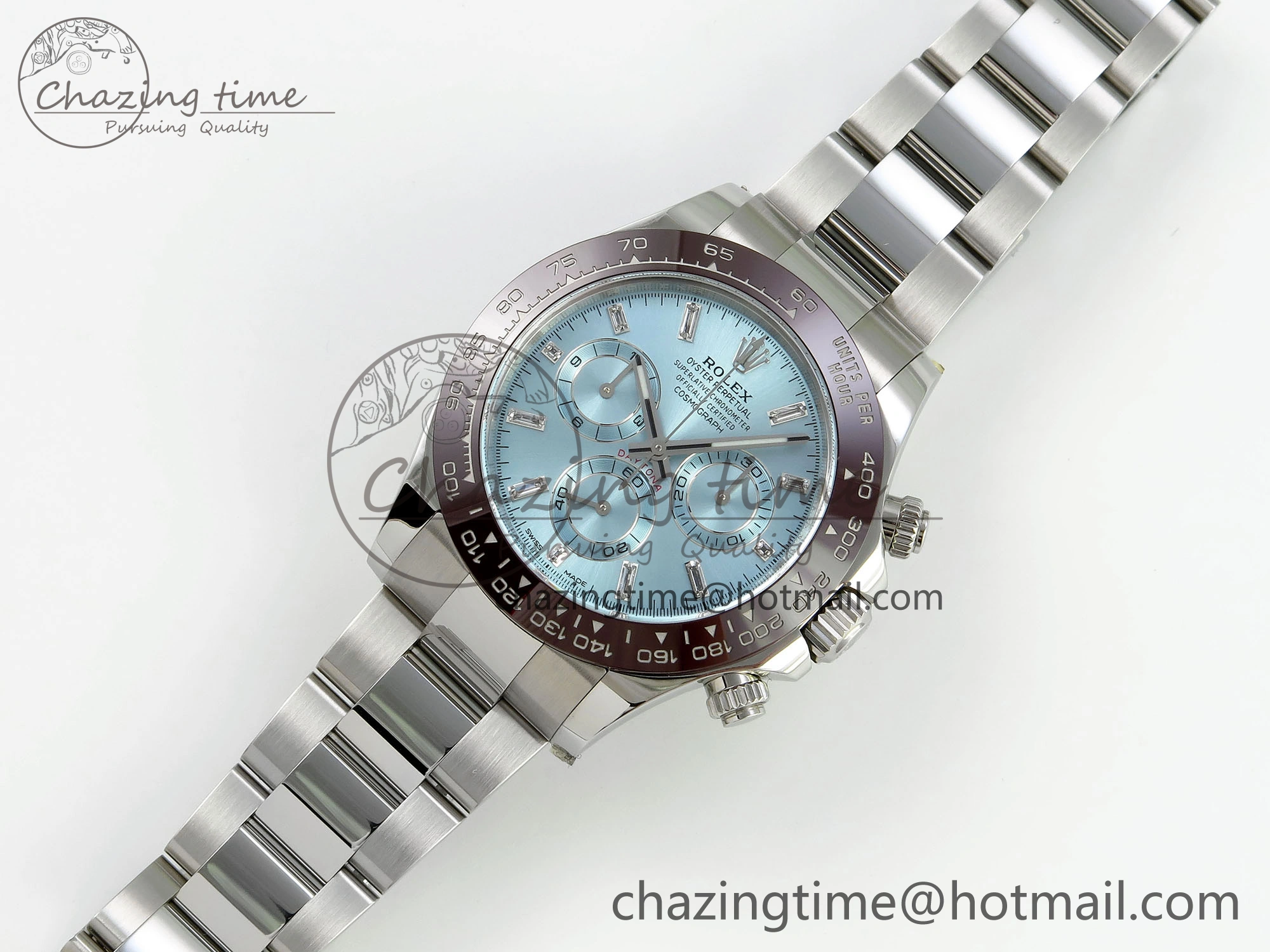Daytona 116506 Clean 1:1 Best Edition Ice Blue Dial Crystal Markers on SS Bracelet SA4130 V2