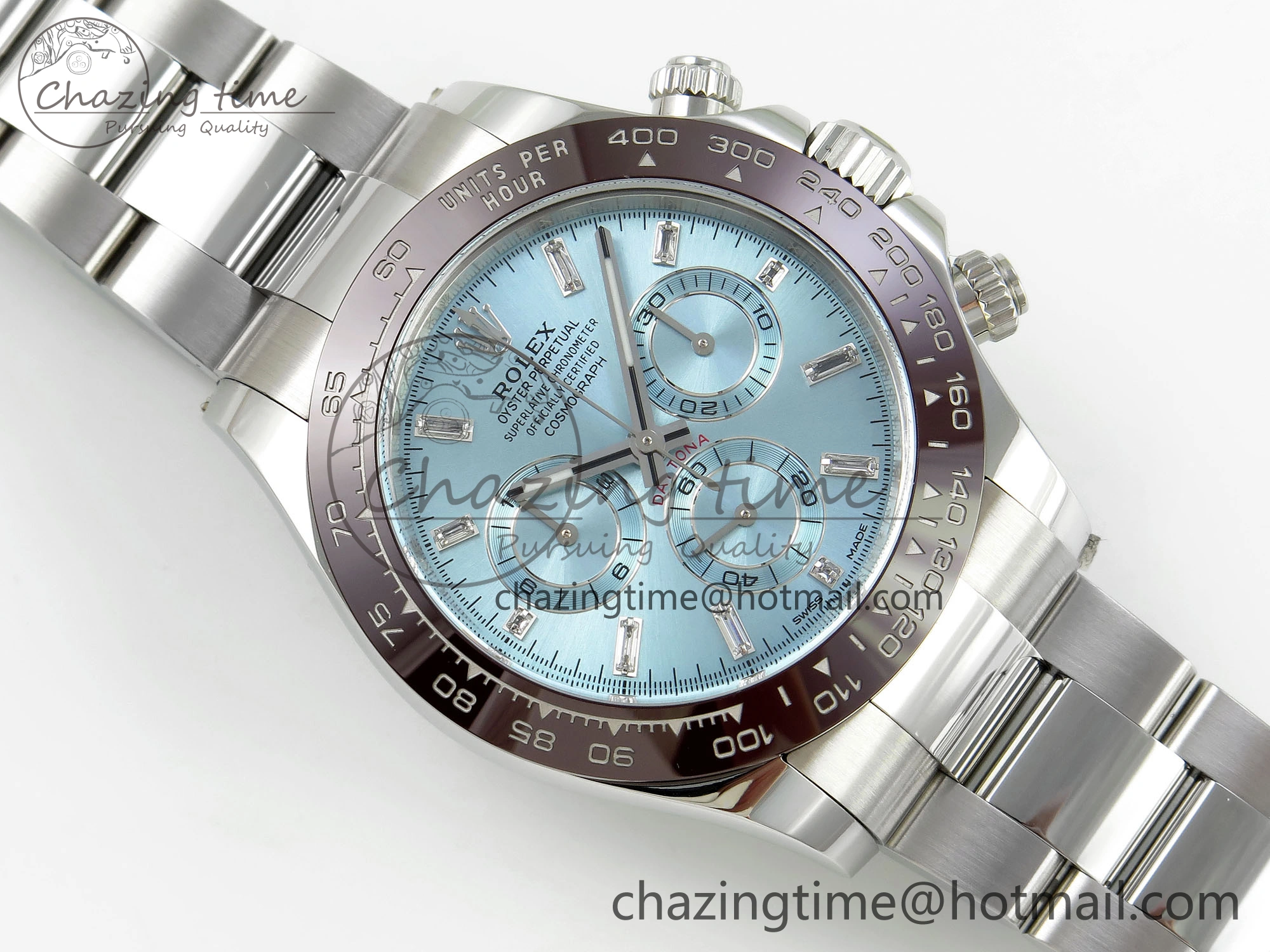 Daytona 116506 Clean 1:1 Best Edition Ice Blue Dial Crystal Markers on SS Bracelet SA4130 V2