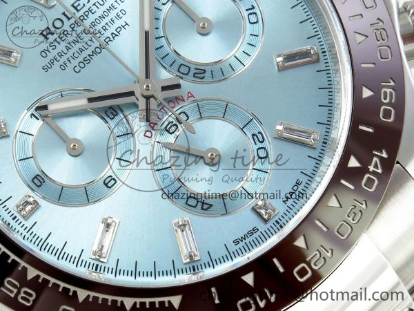 Daytona 116506 Clean 1:1 Best Edition Ice Blue Dial Crystal Markers on SS Bracelet SA4130 V2