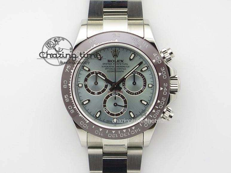 Daytona 116506 JF Best Edition Brown Ceramic Bezel Ice Blue Dial On SS Bracelet A7750